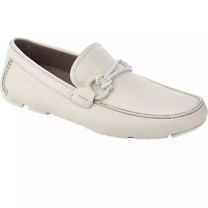 White Soft Leather Salvatore Ferragamo Loafers